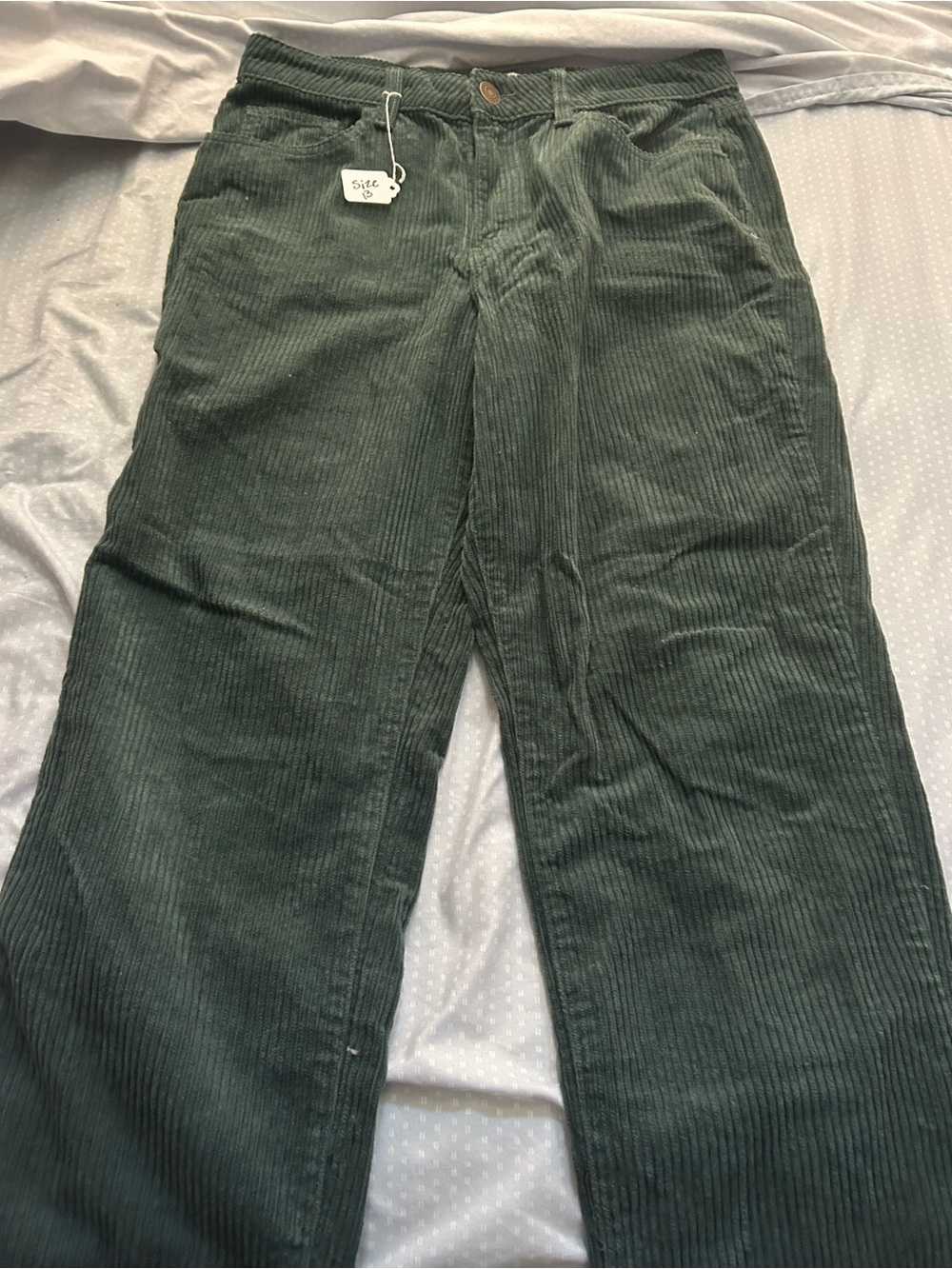 SO Women's Wide-Leg Corduroy Pants in Dark Green